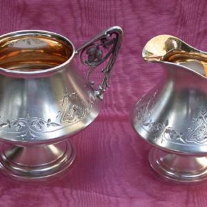 An American Sterling Sugar Bowl and Cream Pitcher Made by Tiffany & Co.